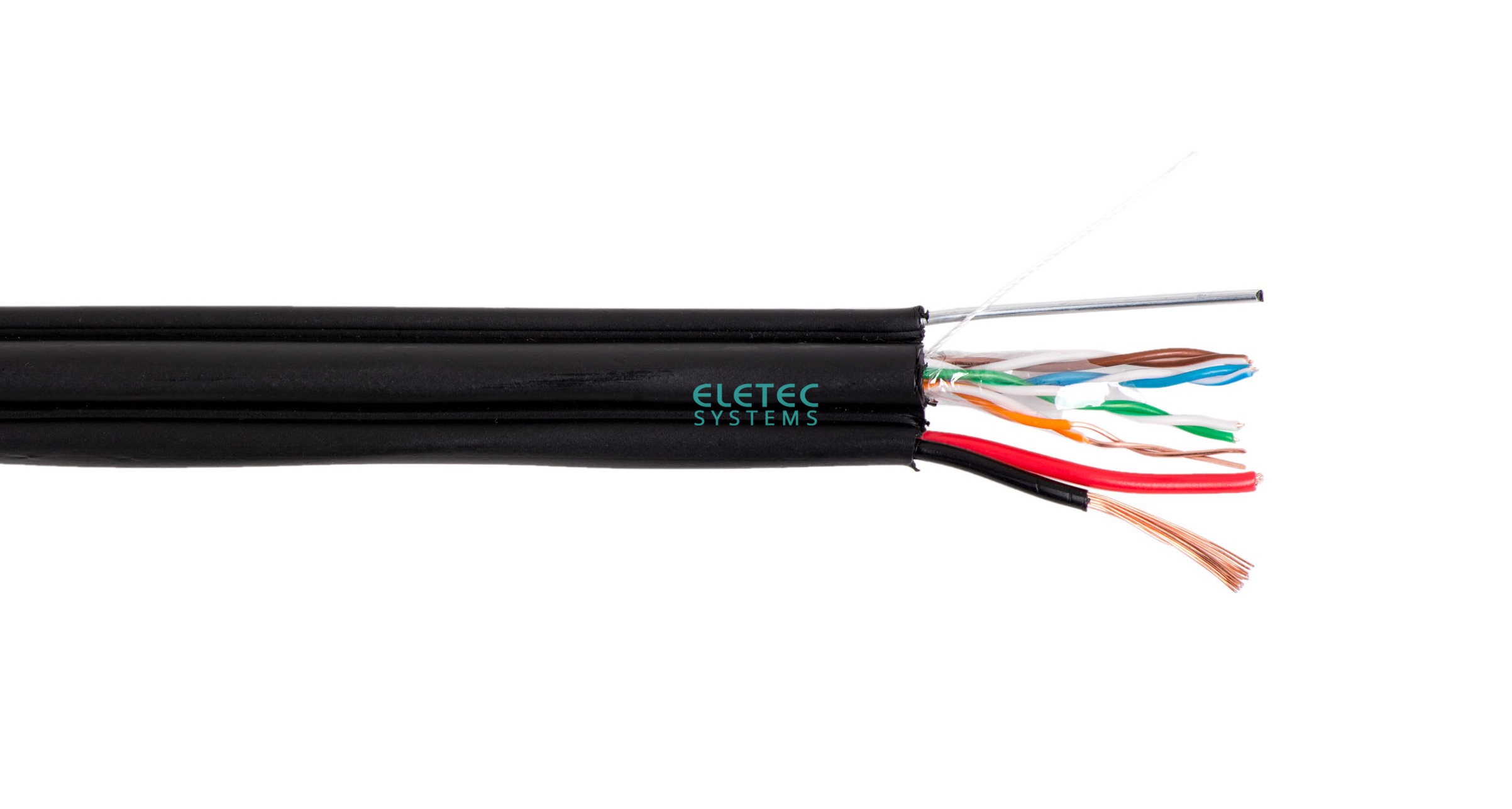 Кабель комб. FTP 5E 4x2x0.5 + 2x1.5 outdoor, с тросом, 200 м, 05-095